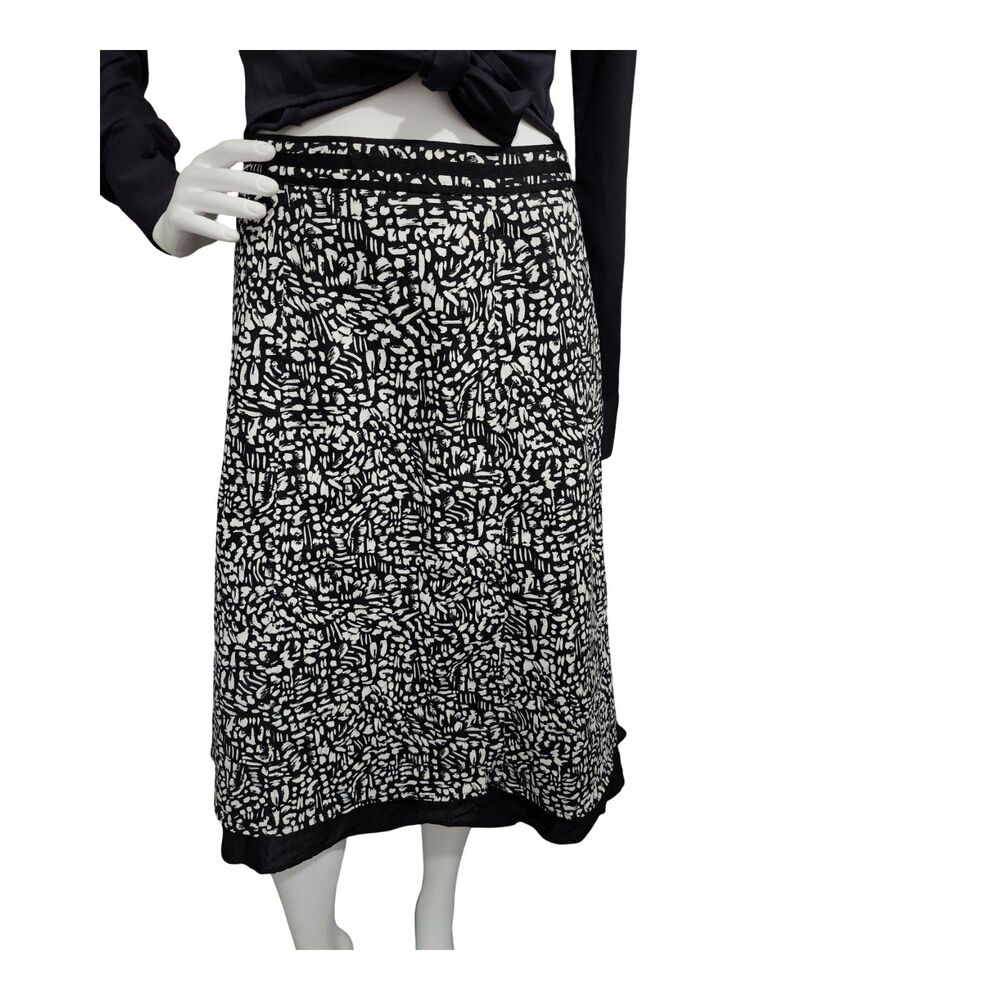 5 FOR $25 EVENT! Christopher & Banks Black & White Abstract Print Midi Skirt